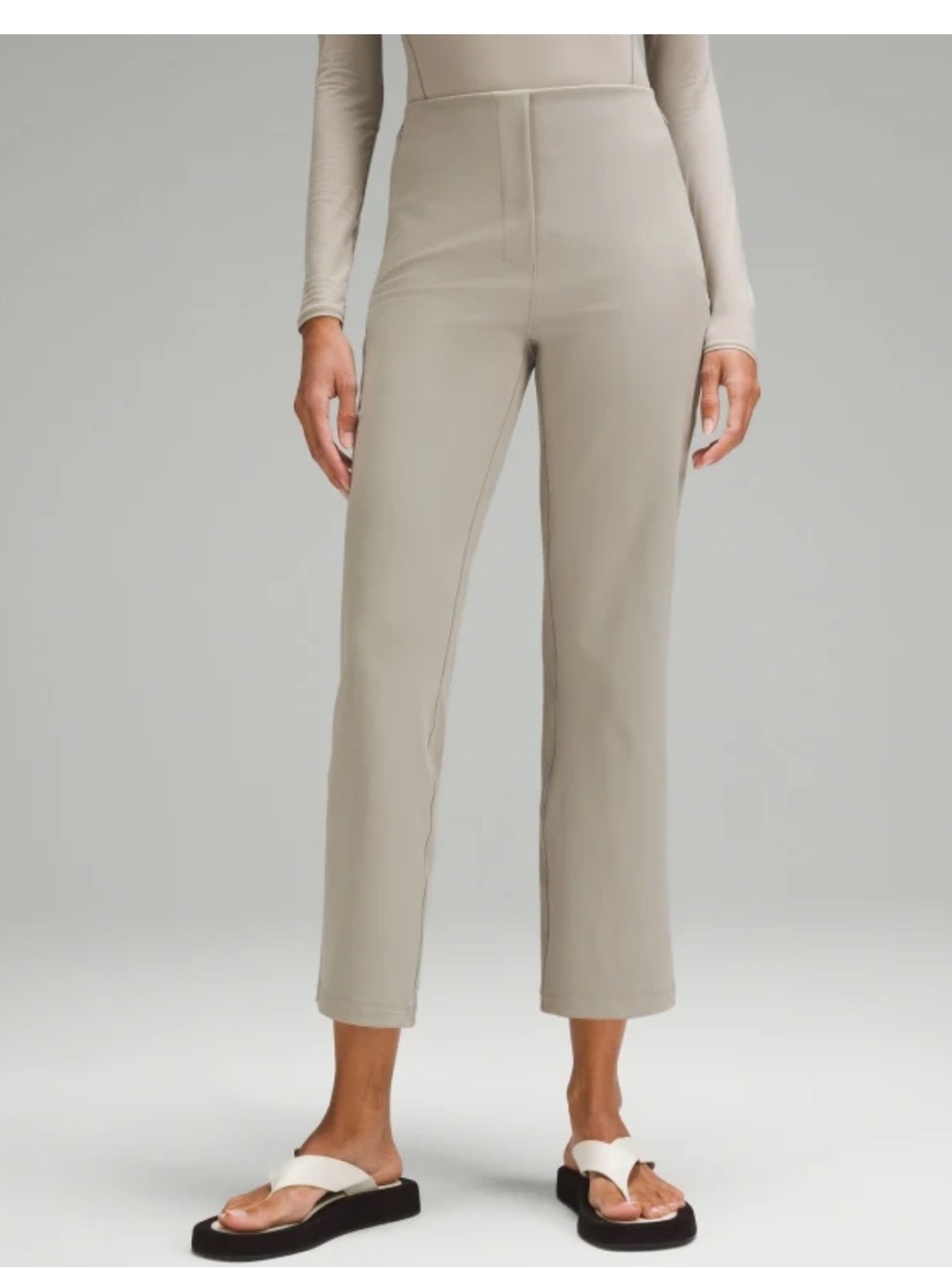 lululemon athletica High-Rise Cropped Straight Pants in Light Taupe 4